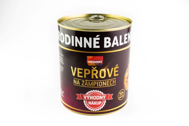 Vepřové na žampionech 50 %, 800 g XXL