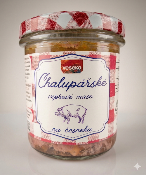 Chalupářské vepřové maso na česneku 90 %, 280 g