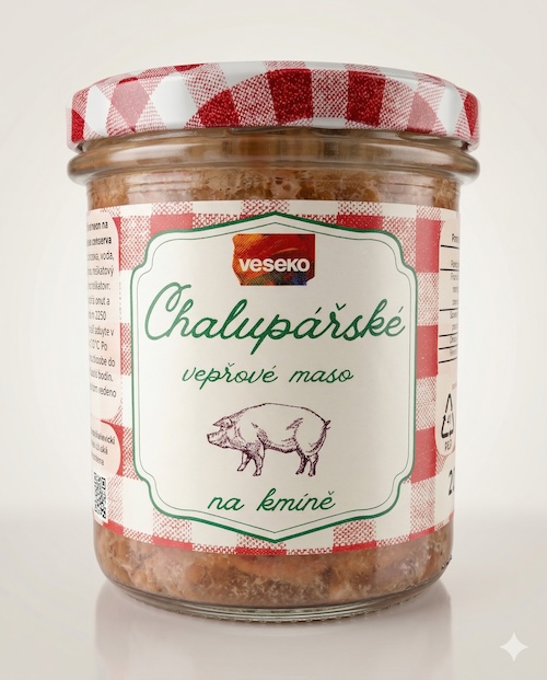 Chalupářské vepřové maso na kmíně 90 %, 280 g